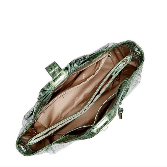 💚🔹️Brahmin 🔹️Small Carla Agave Melbourne Leather Shoulder Bag - Picture 10 of 11